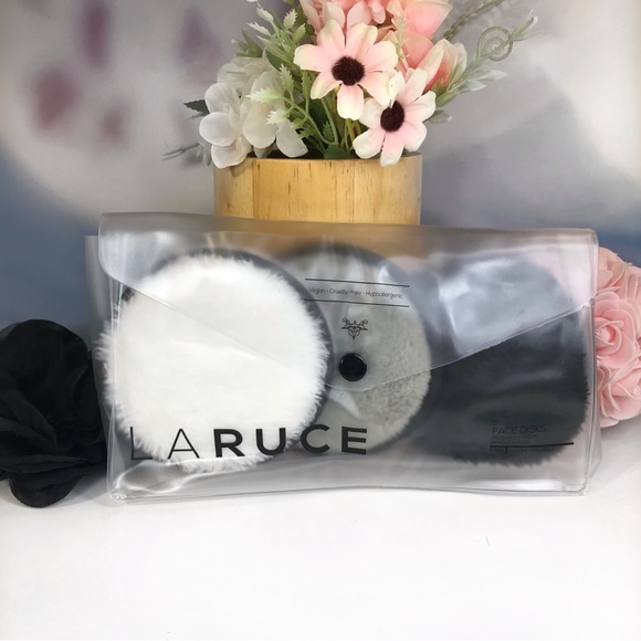 LARUCE Face Disks Reusable Makeup Remover Pads Set of 3 in Case *BNIP - Picture 2 of 13